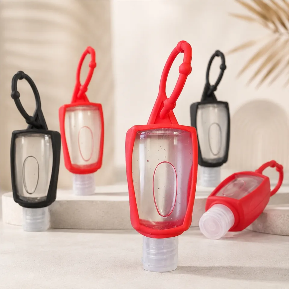 Álcool gel personalizado com alça de silicone